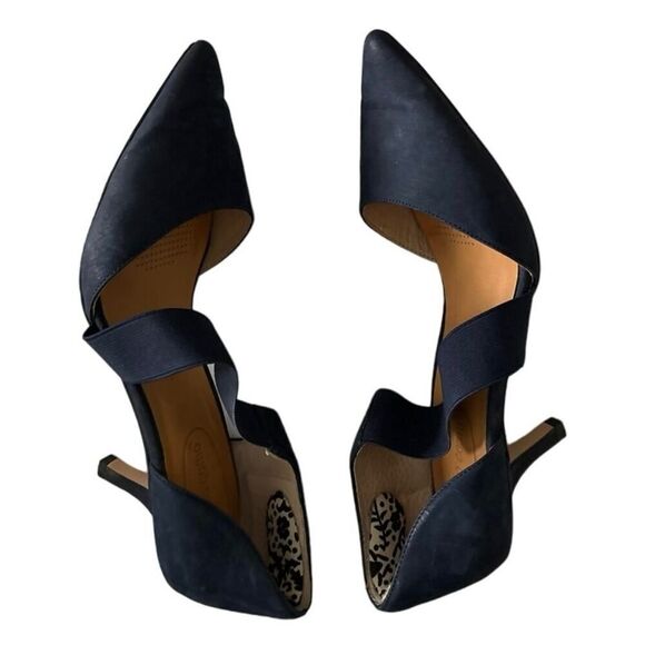 Corso Como Blue Suede Pointed Toe Cross Strap Pump Sandal Size 8.5 M - Picture 2 of 5